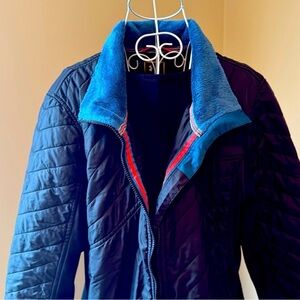 Women’s Under Armour Black Quilted Jacket with Blue Collar